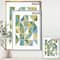 Designart - geometric Green Triangle I - Modern & Transitional Canvas in Gold Frame